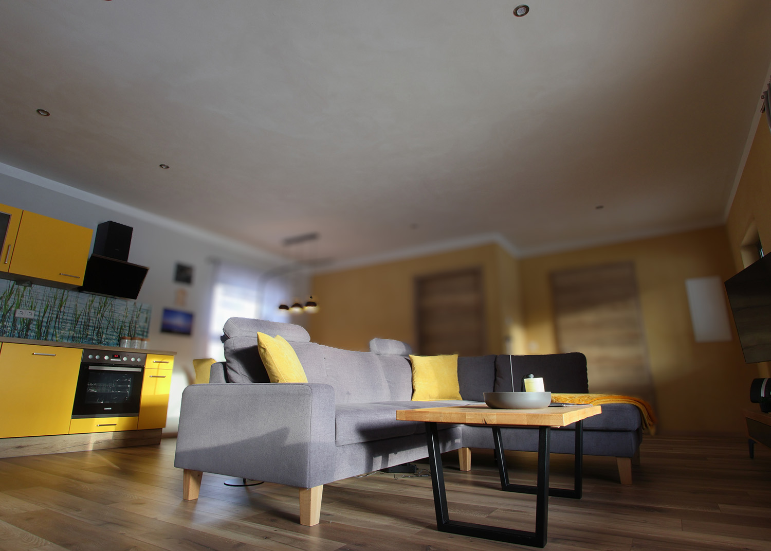 Sternendecke mit eingeschalteter Beleuchtung